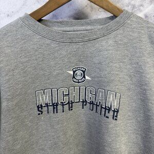 Vintage Michigan State Police Sweatshirt Mens Large 24x25.5 Gray JanSport